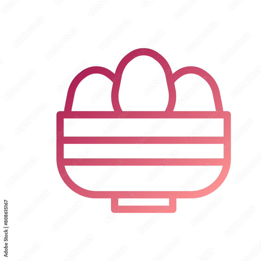Bucket egg icon gradient red white easter illustration Bucket egg icon gradient red white easter illustration