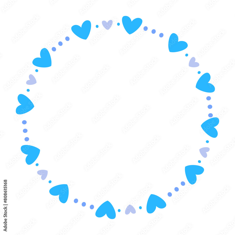Hand drawn hearts border and frame on white background Hand drawn hearts border and frame on white background