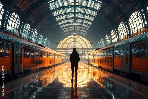 The Journey Begins: A Captivating Train Station Scene