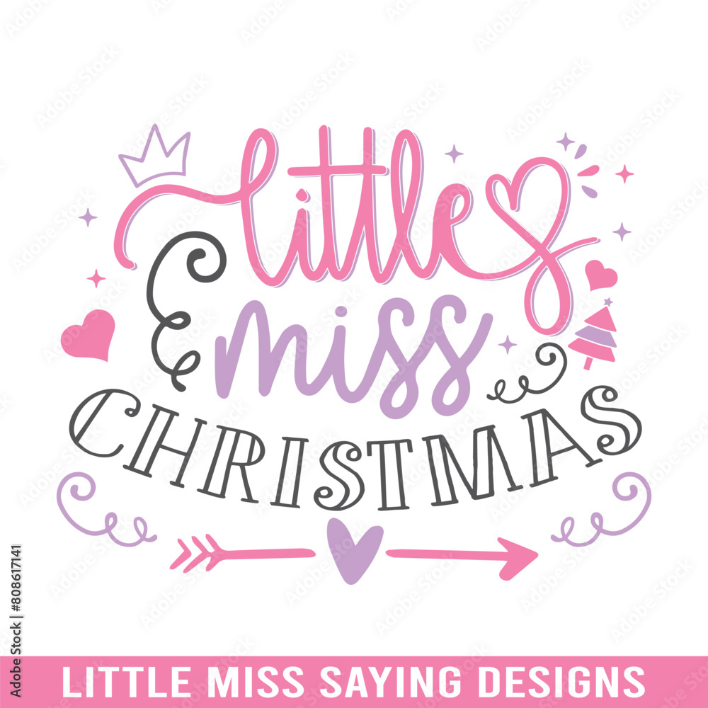 Little miss christmas svg design