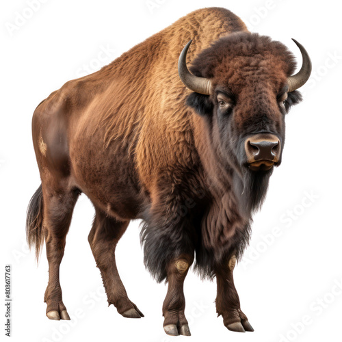 Fototapeta Naklejka Na Ścianę i Meble -  This magnificent bison stands tall on the open range