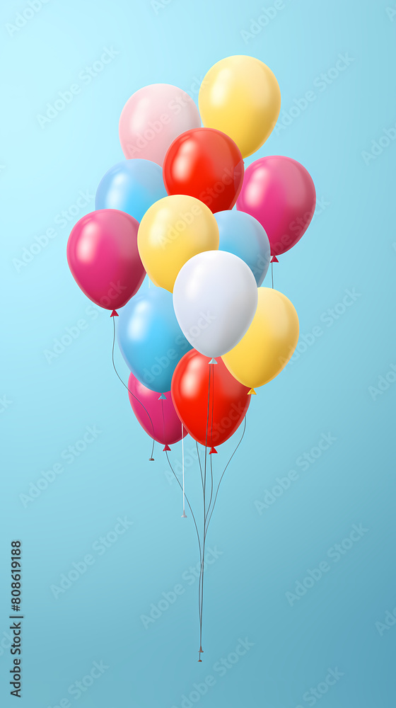 Colorful balloons with copy space for birthday party
