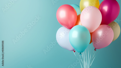 Colorful balloons with copy space for birthday party