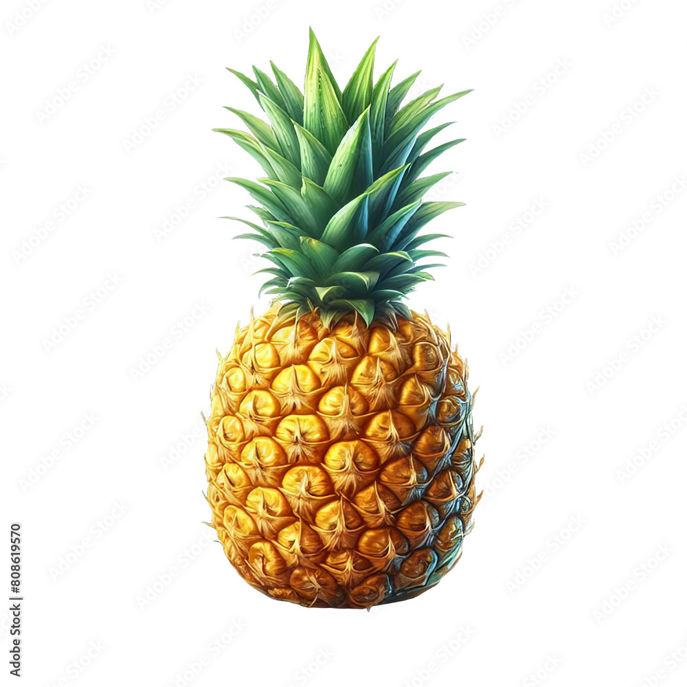 Pineapple fruit isolated on transparent background Pineapple fruit isolated on transparent background
