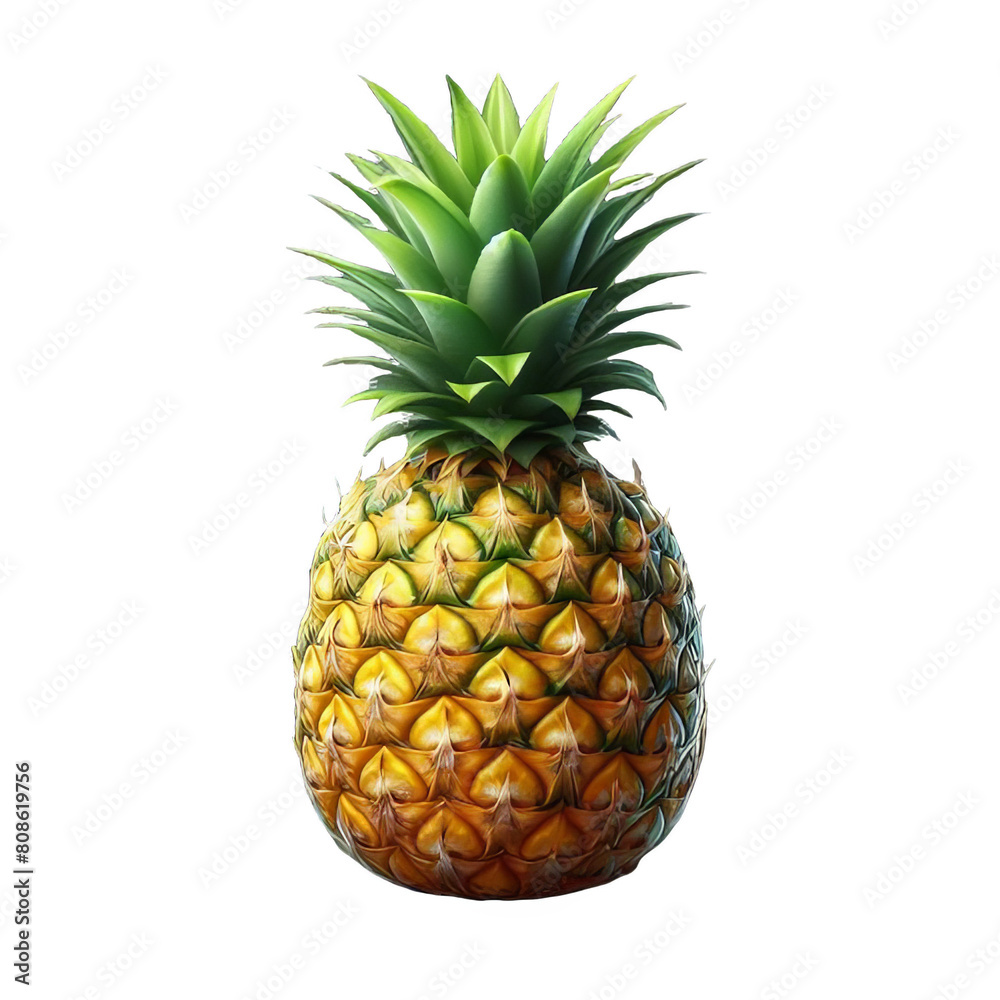 Fototapeta premium Pineapple fruit isolated on transparent background