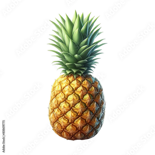 Pineapple fruit isolated on transparent background