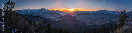 Majestic Sunrise Over Mountain Ridges