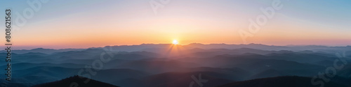 Majestic Sunrise Over Mountain Ridges © paco