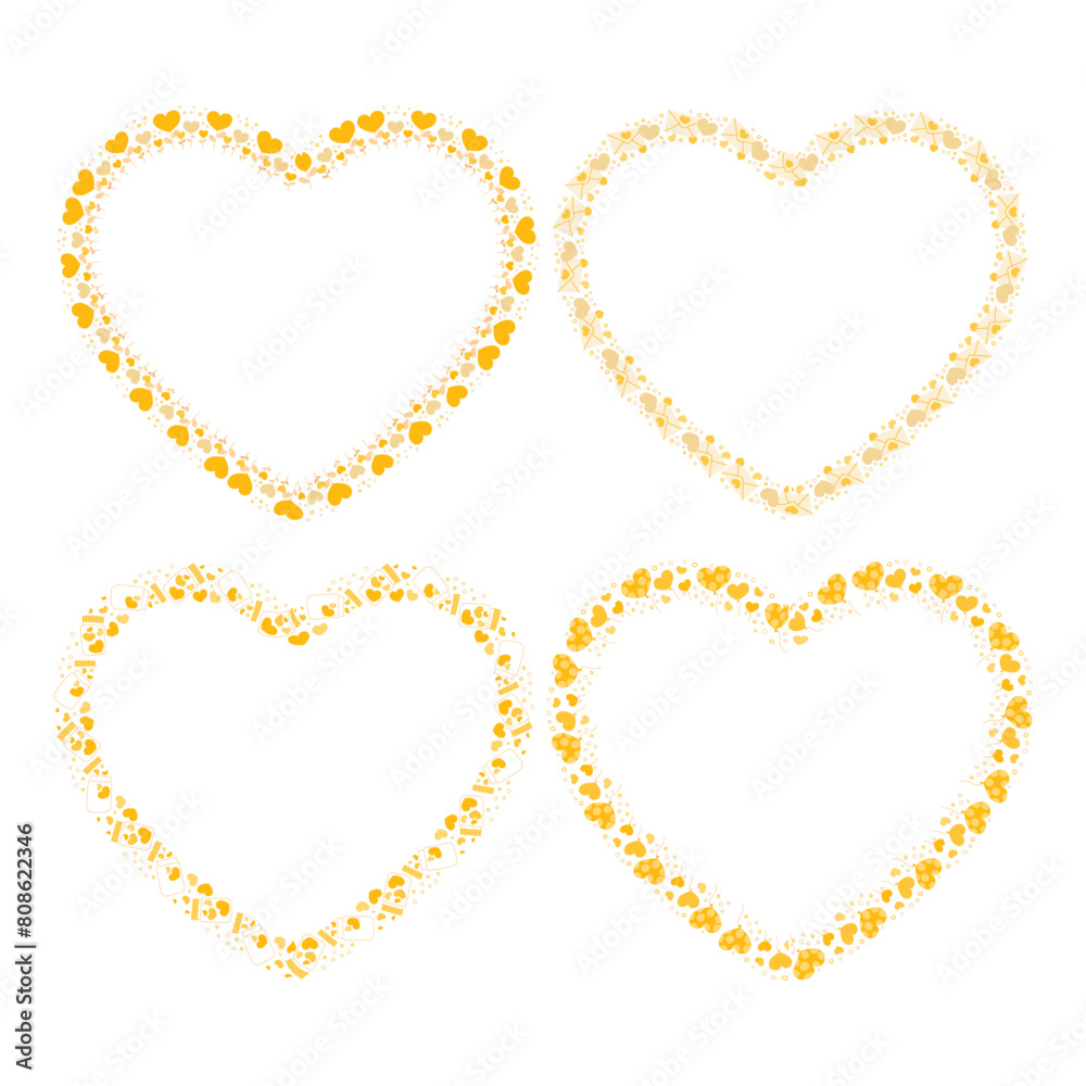 Hand drawn hearts border and frames collection Hand drawn hearts border and frames collection