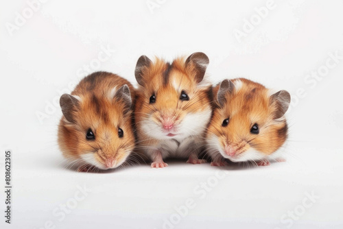 Three hamsters cuddling closely © Venka