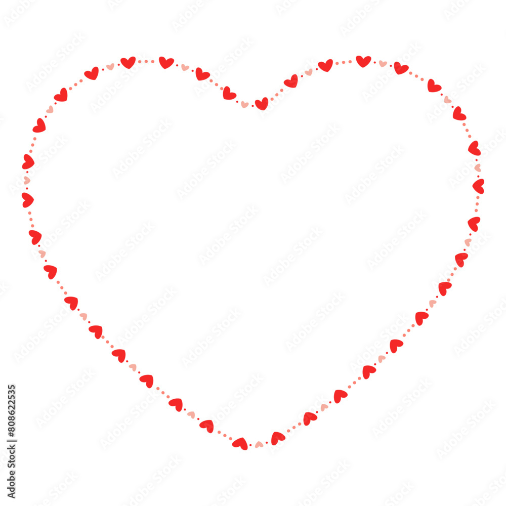 Hand drawn hearts border and frame Hand drawn hearts border and frame