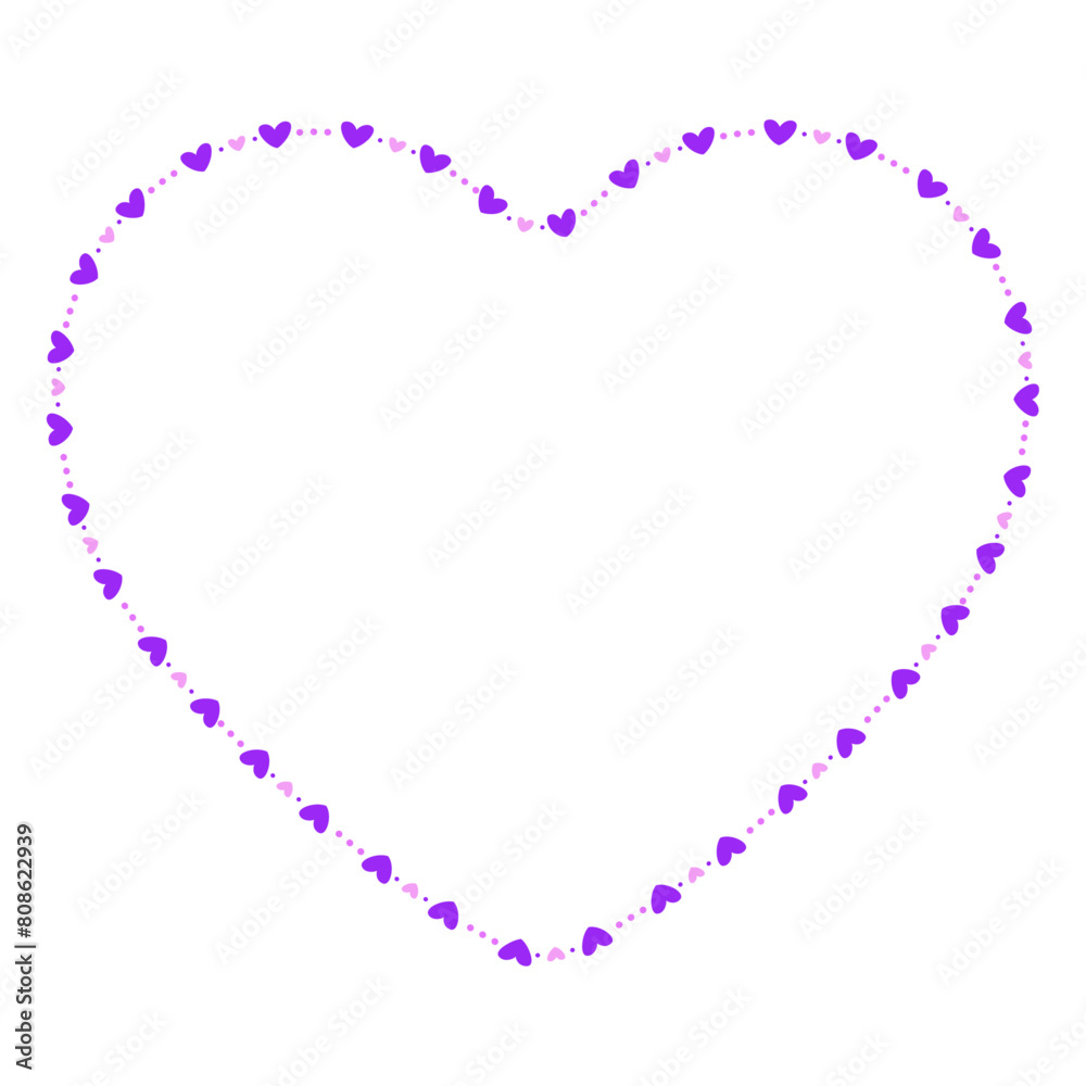 Hand drawn hearts border and frame Hand drawn hearts border and frame