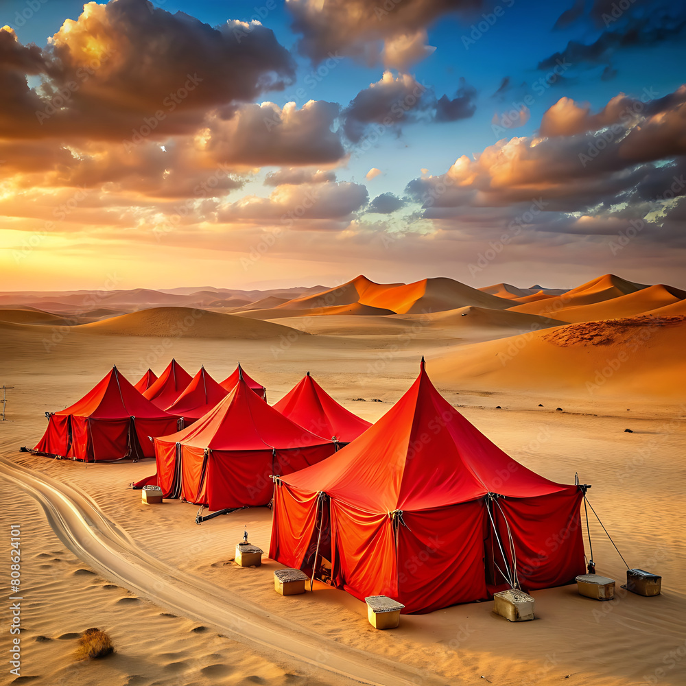 Muharram Ashura's social media posts Red Camping in desert