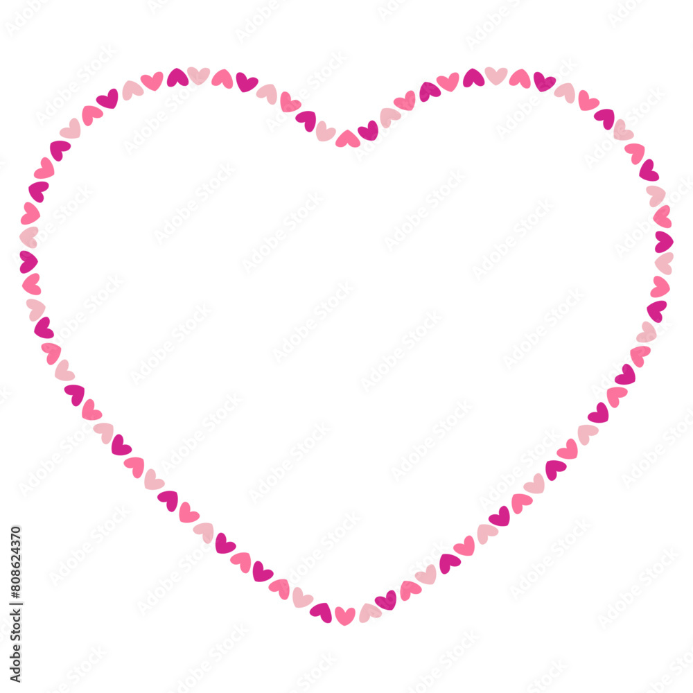 Hand drawn hearts border and frame Hand drawn hearts border and frame