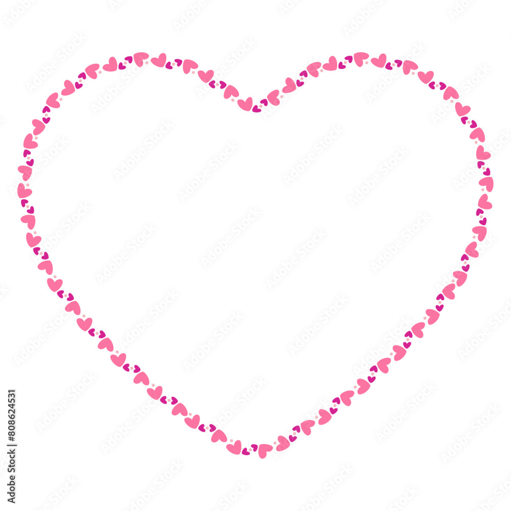 Hand drawn hearts border and frame Hand drawn hearts border and frame