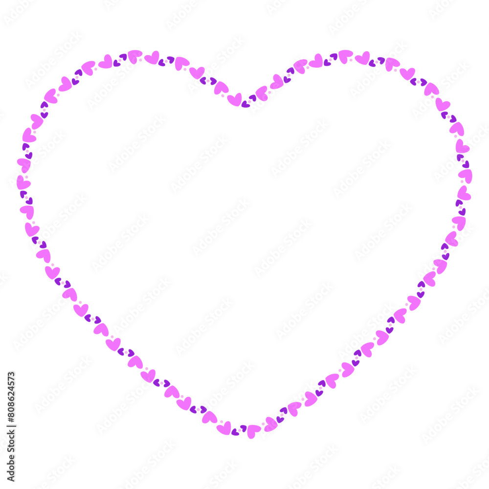 Hand drawn hearts border and frame Hand drawn hearts border and frame