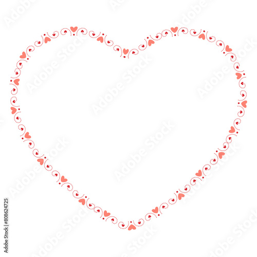 Hand drawn hearts border and frame