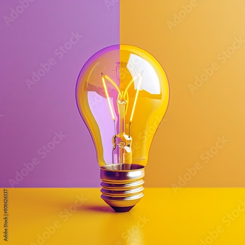 light bulb with splash of yellow paint explosive idea concept , generated by AI photo