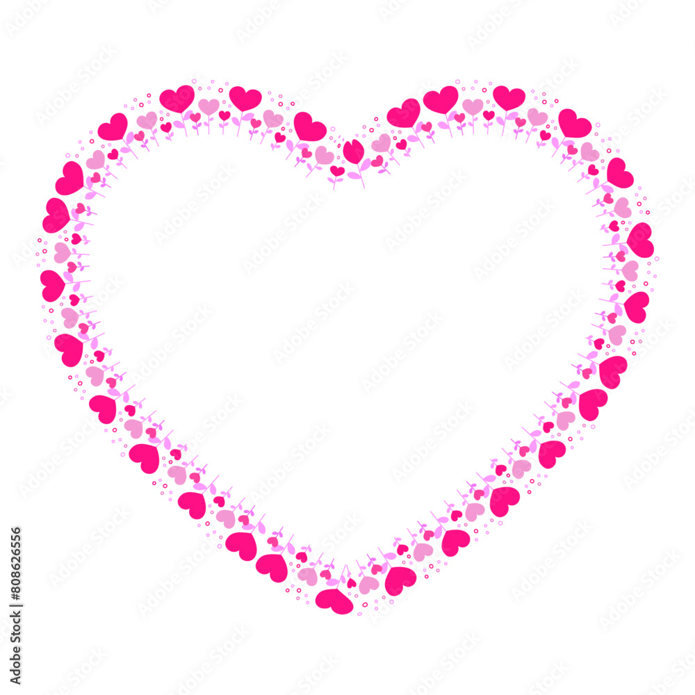 Hand drawn hearts border and frame Hand drawn hearts border and frame