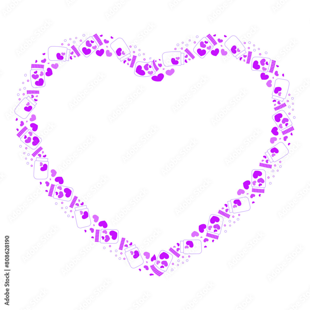 Hand drawn hearts border and frame Hand drawn hearts border and frame