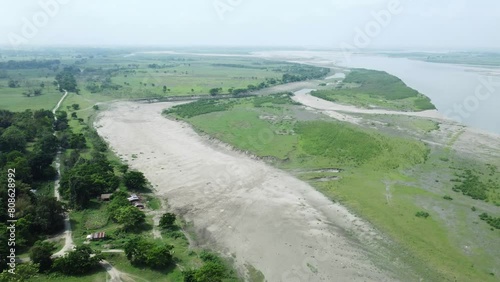 Wallpaper Mural Drone view shot of asian largest river island majuli  Island. Torontodigital.ca