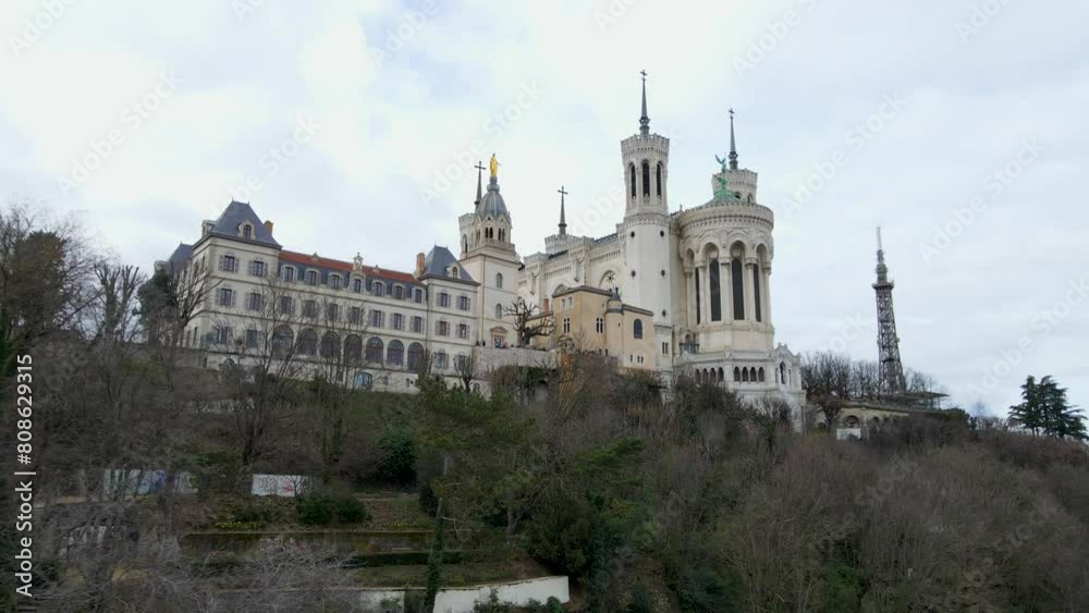 Basilica of Notre Dame of Fourvièrein Lyon France Basilica of Notre Dame of Fourvièrein Lyon France
