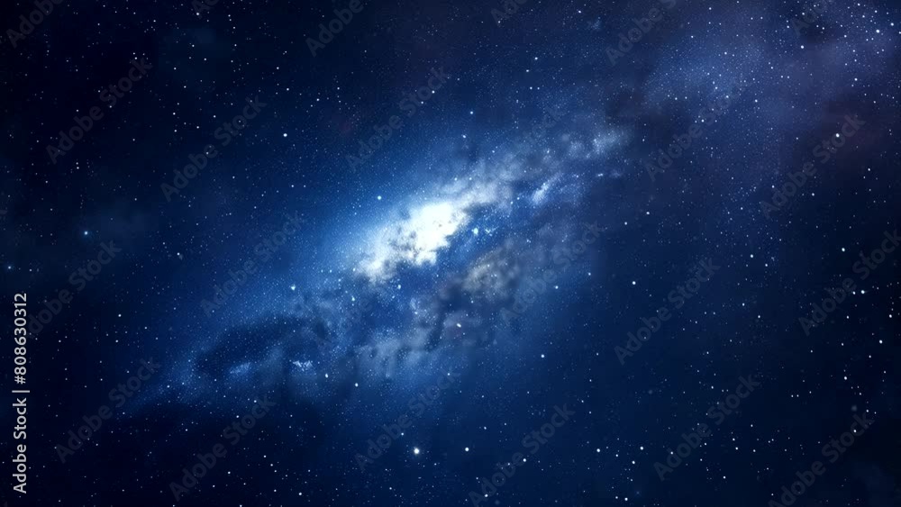 Infinite outer space animated background with galaxies and stars.