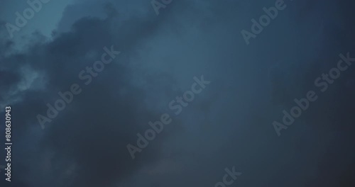 Time lapse of severe thunderstorm clouds at night with lightning
 photo