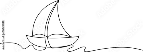 boat line art