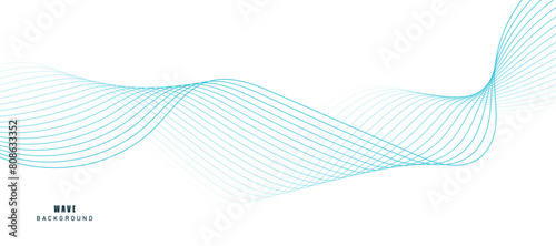 Abstract vector modern background with blue wavy lines and particles. Technology backdrop.