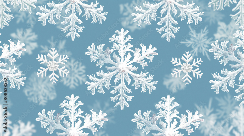 A blue background with snowflakes on it