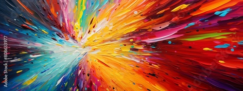 Rainbow Brush Stroked Oil Painting Abstract Background
