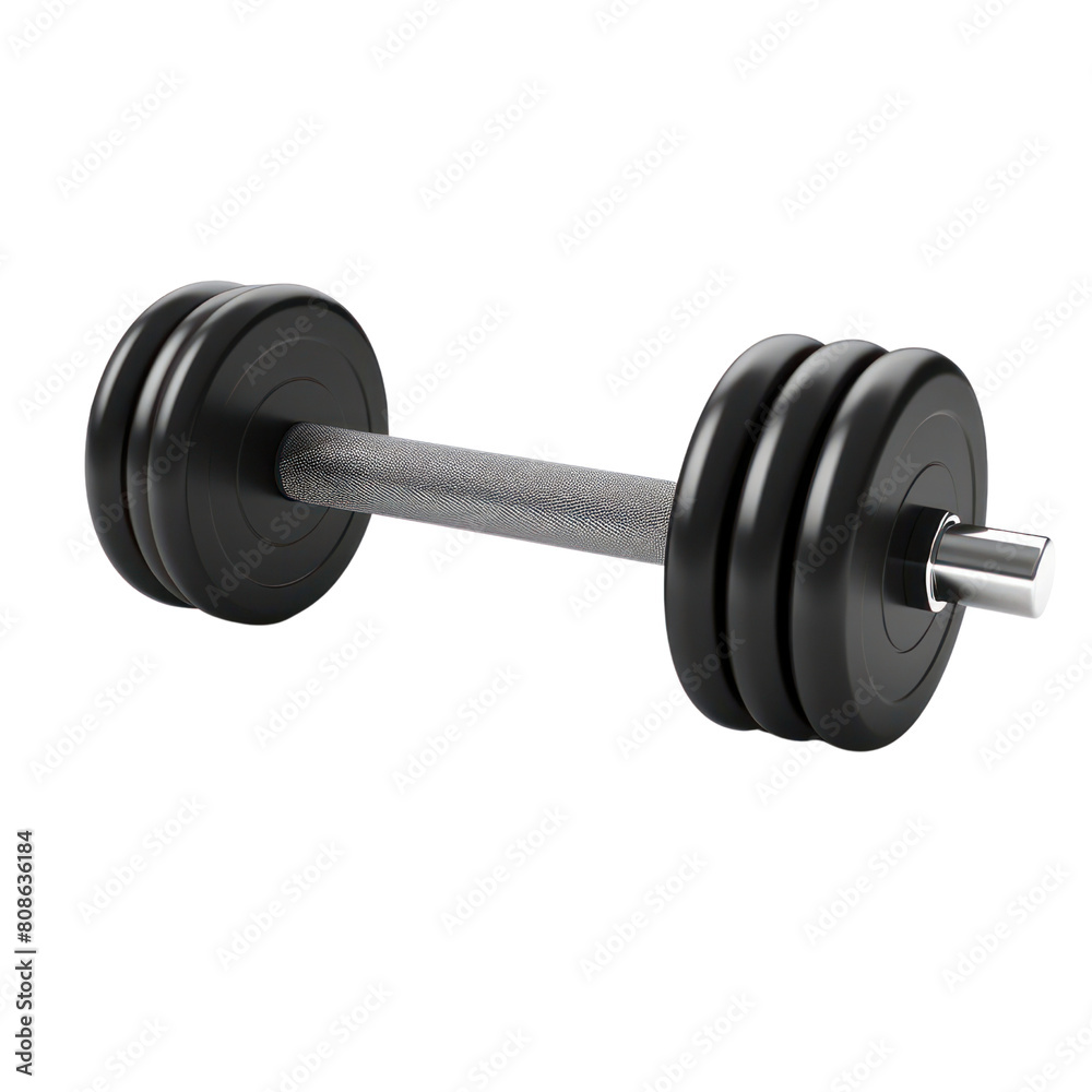 Dumbbell isolated on white background. 3d rendering. Dumbbell isolated on white background. 3d rendering.