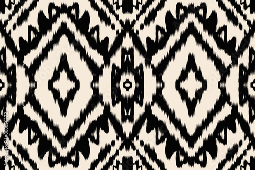 Seamless ethnic design, ikat art. beautiful hand drawn Design for textile and printingEthnic pattern.beautiful pattern. folk embroidery,bohemian style,aztec geometric art	