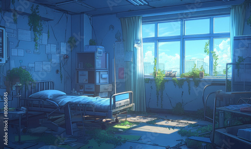 Beautiful scenery from a beautiful anime movie art style - background cel photo