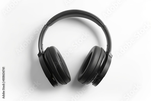High-quality black wireless headphones on a white background showing elegance and simplicity