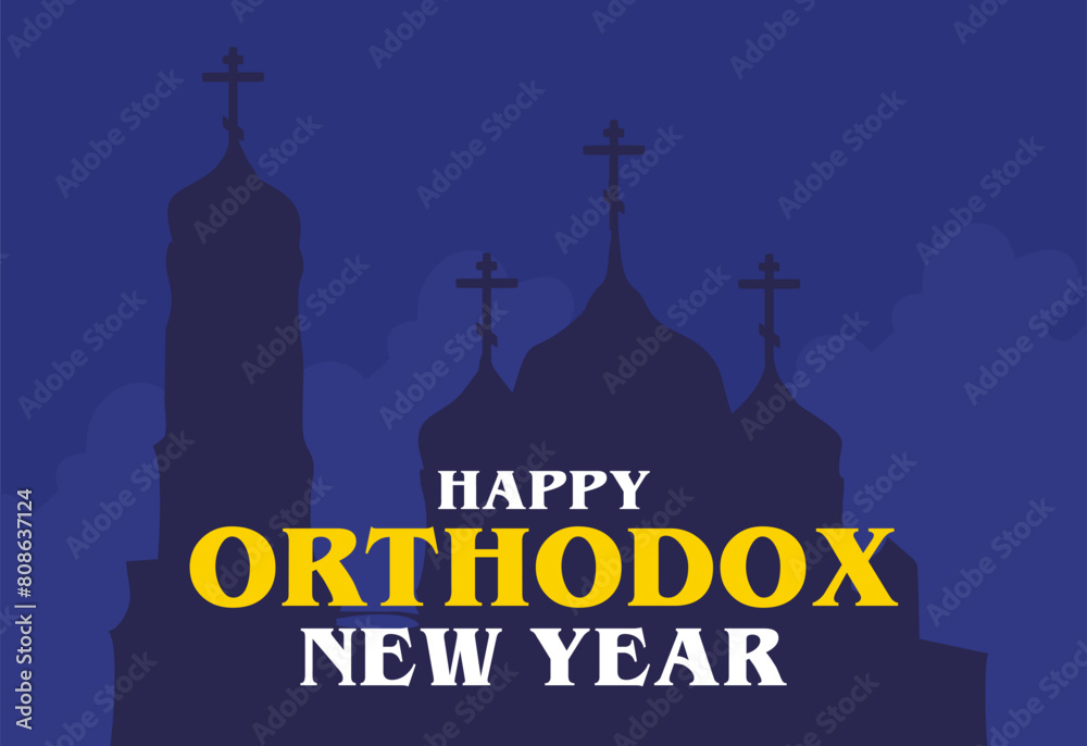 Obraz premium Happy Orthodox New Year to all Orthodox Christians