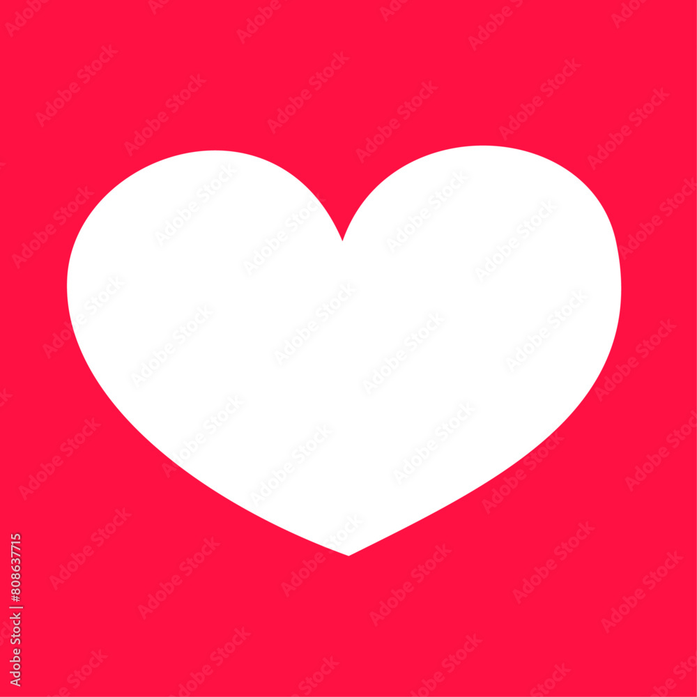 Heart love sign love heart icon on red background