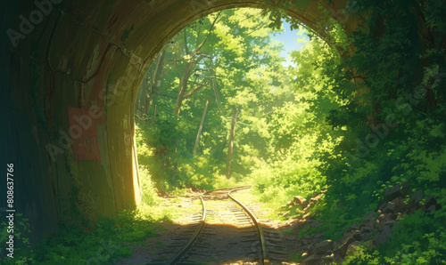 Beautiful scenery from a beautiful anime movie art style - background cel
