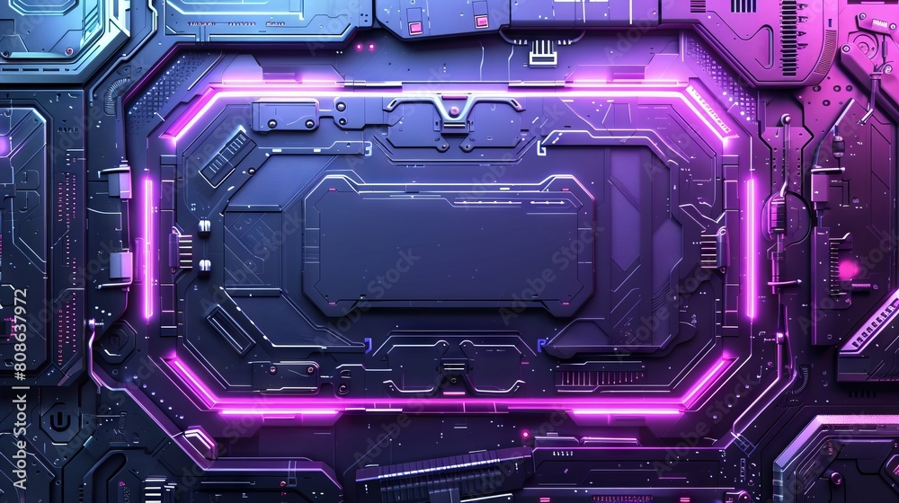 Fototapeta premium Futuristic Rectangular Frame: Incorporating Robotic Design