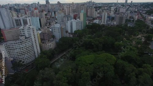 Aerial view of Passeio Público, a public park in downtown area - Curitiba, Paraná, Brazil photo