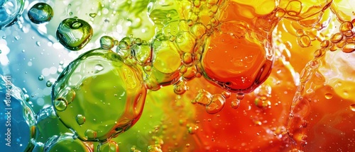 Abstract depiction of acid and base interaction with vibrant colors
