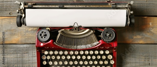 Detailed study of a vintage typewriter with a blank page