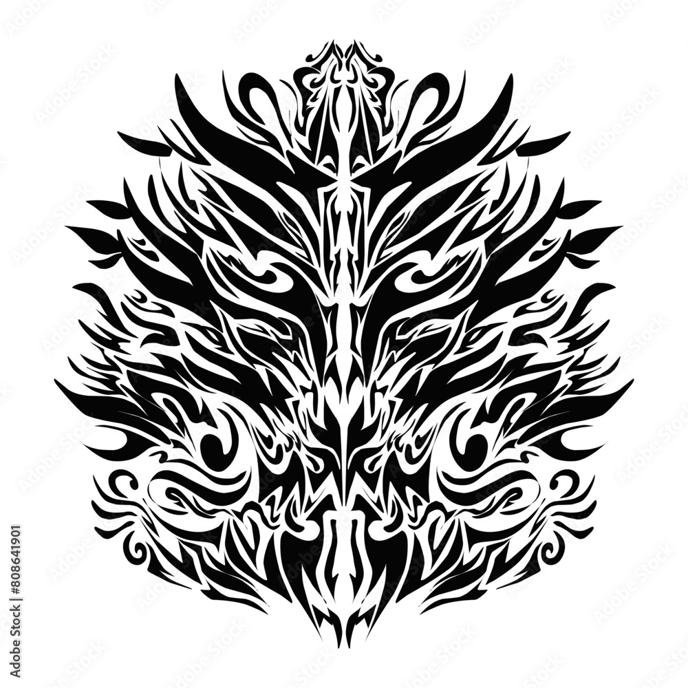 Obraz premium Illustration of a tribal tattoo of a wild animal. Perfect for t-shirts, clothes, hats, stickers