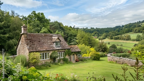 Country Cottage: Nestled in the countryside, a charming cottage is surrounded by rolling hills and lush greenery, offering a tranquil escape from urban life