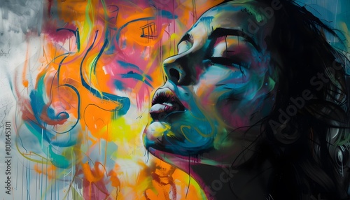 Vibrant Abstract Face Art