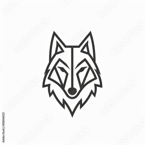 Minimalistic Wolf Logo: Simple Line Art Design