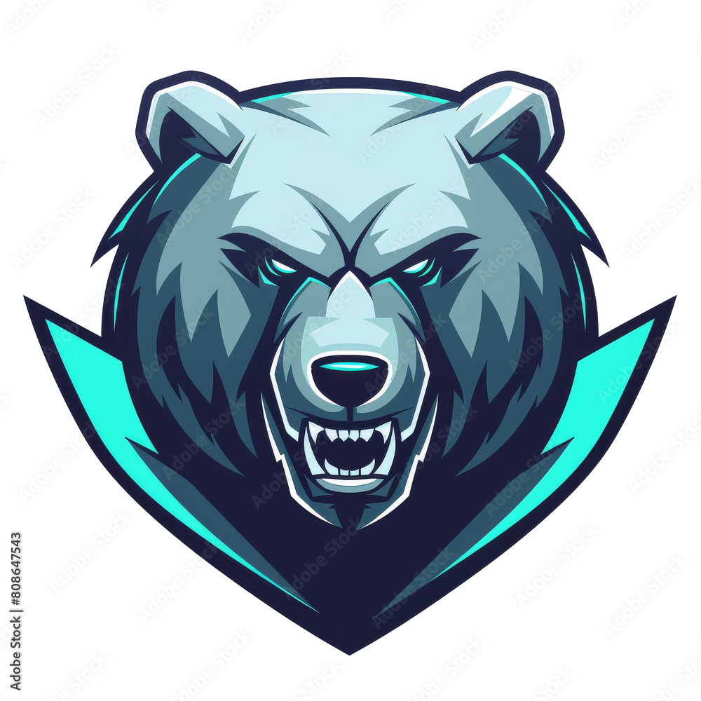 Fierce bear mascot with a menacing glare Fierce bear mascot with a menacing glare