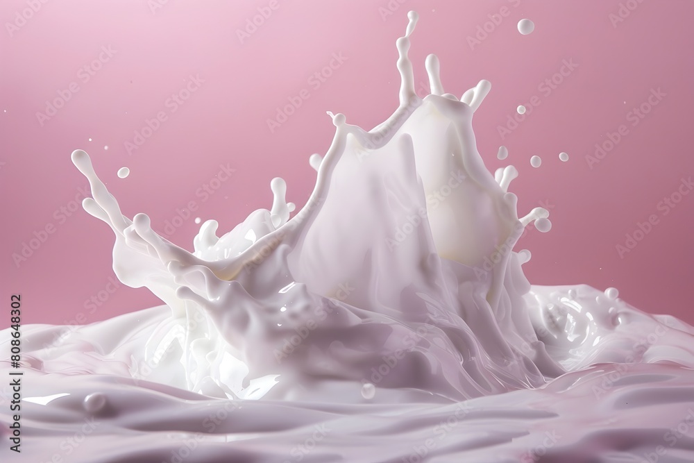 Floating Dairy Delight Ethereal Milk and Yogurt Swirls in Minimalist Studio Floating Dairy Delight Ethereal Milk and Yogurt Swirls in Minimalist Studio