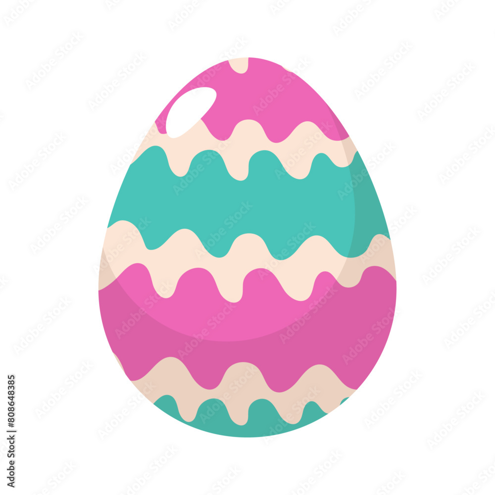 Flat easter egg on white background Flat easter egg on white background